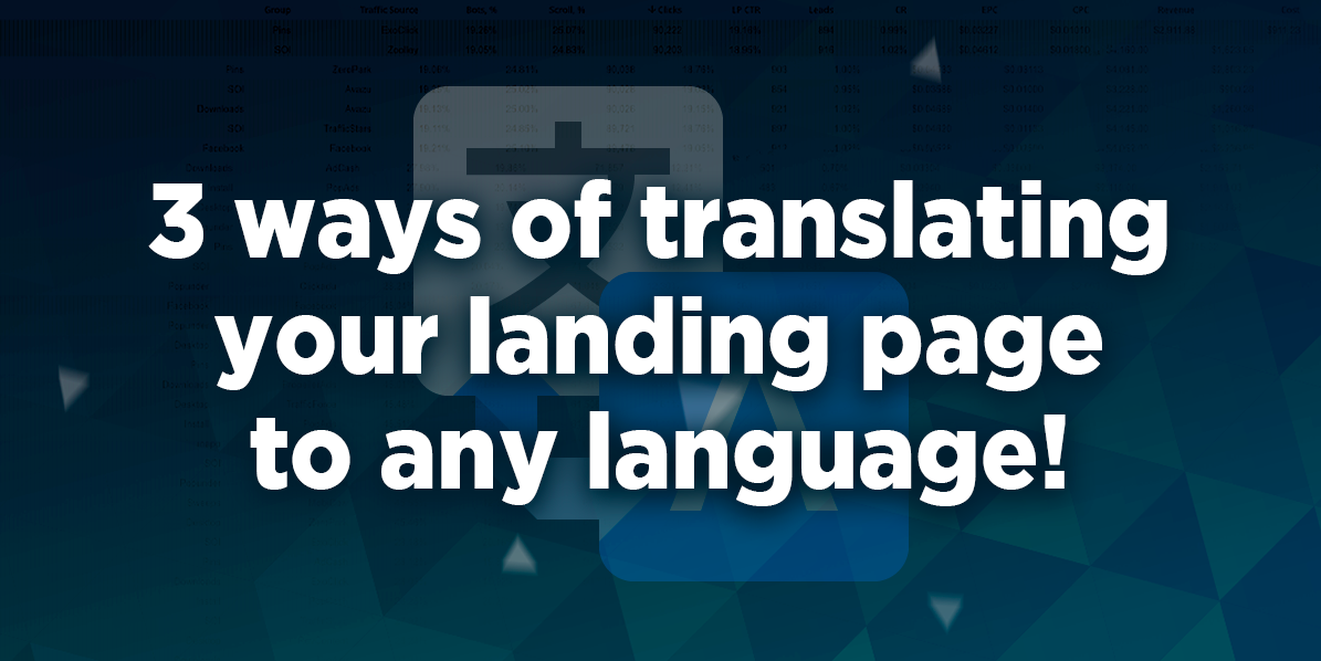 3 ways of translating your landing page to any language!