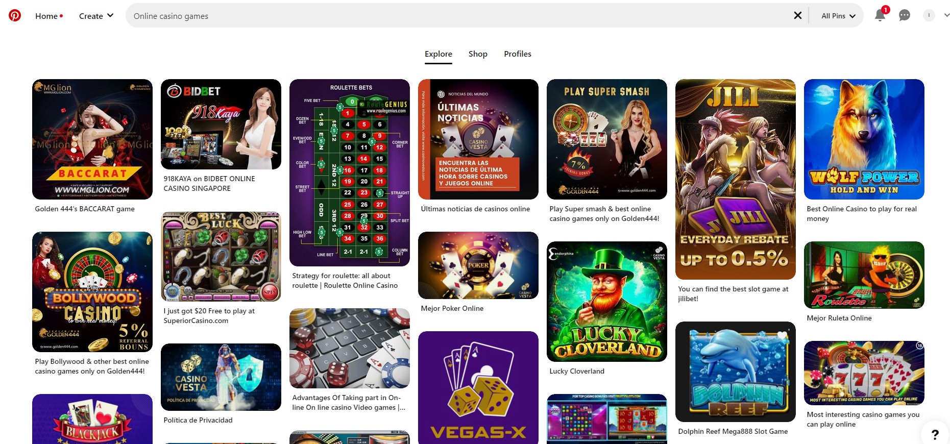 iGaming and dating on Pinterest