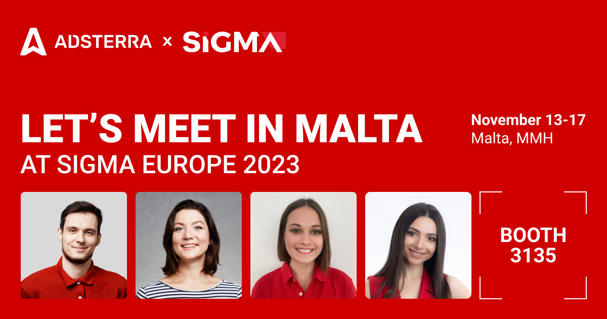 Meet Adsterra in Malta at SiGMA Europe 2023!