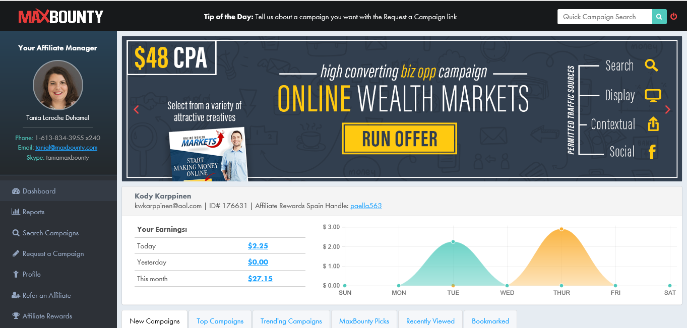 MaxBounty: CPA affiliate network overview 
